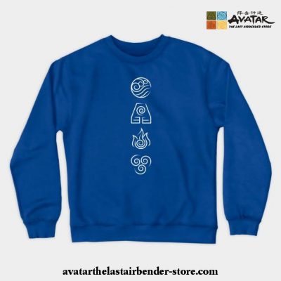Avatar The Last Airbender - 4 Nations Crewneck Sweatshirt Blue / S