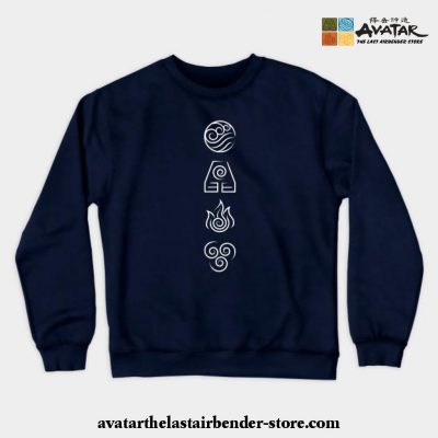 Avatar The Last Airbender - 4 Nations Crewneck Sweatshirt Navy Blue / S