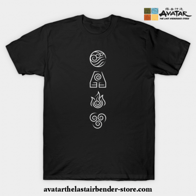 Avatar The Last Airbender - 4 Nations T-Shirt Black / S