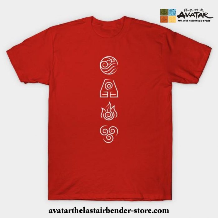 Avatar The Last Airbender - 4 Nations T-Shirt Red / S