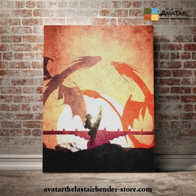 Avatar The Last Airbender - Aang Dragon Canvas Wall Art