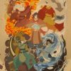 Avatar The Last Airbender Fire - Air Water Earth Kraft Paper Poster