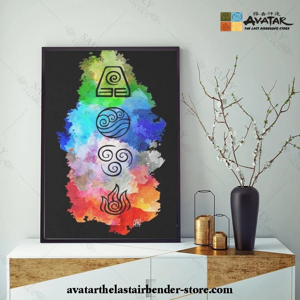 Avatar The Last Airbender The Four Elements Color Full Wall Art