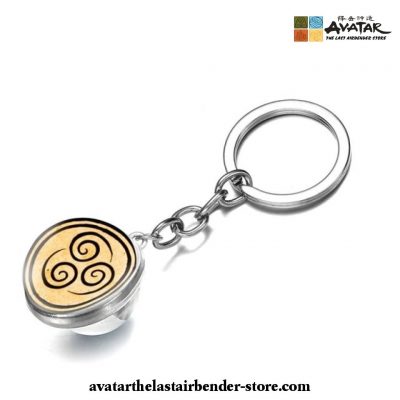 Avatar The Last Airbender Keychain Symbol Double Sided Glass Ball Keyring Air Nation