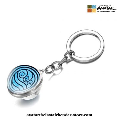 Avatar The Last Airbender Keychain Symbol Double Sided Glass Ball Keyring Water Nation
