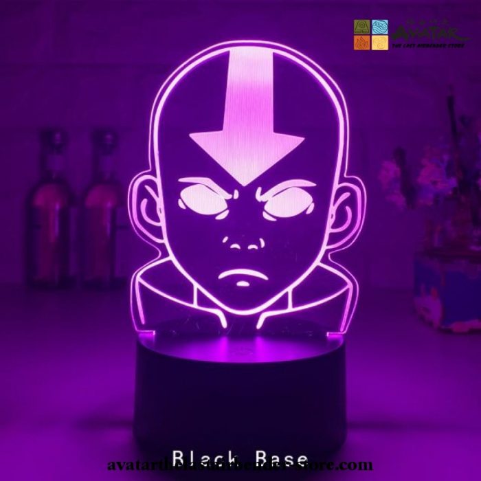 Avatar The Last Airbender Lamp - Aang Acrylic Led Night Light Black / 16 Color Remote