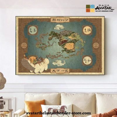 Avatar: The Last Airbender Map Poster Canvas Painting Wall Art ...