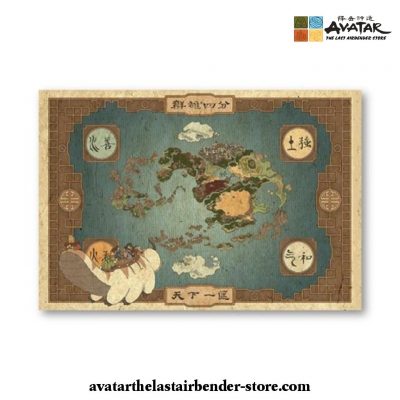 Avatar: The Last Airbender Map Poster Canvas Painting Wall Art 40X60Cm No Frame