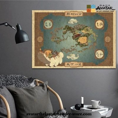 Avatar: The Last Airbender Map Poster Canvas Painting Wall Art