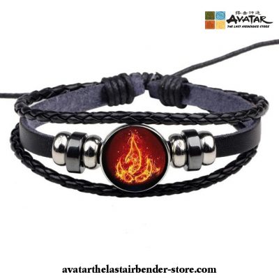 Avatar: The Last Airbender Symbol Logo Leather Bracelet Fire Nation