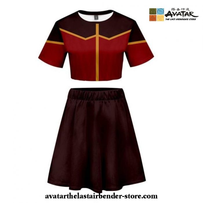 Avatar: The Last Airbender Tops & Skirt Cosplay Costume Women Girl A / Xl