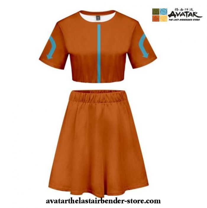 Avatar: The Last Airbender Tops & Skirt Cosplay Costume Women Girl D / Xl