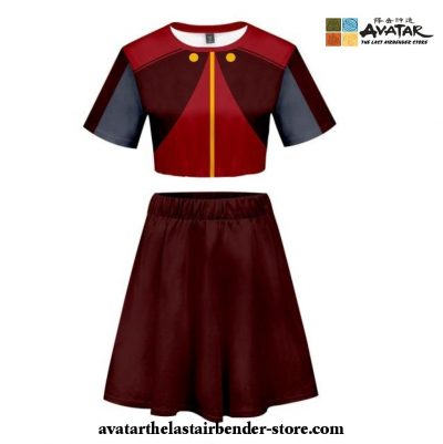 Avatar: The Last Airbender Tops & Skirt Cosplay Costume Women Girl H / Xl