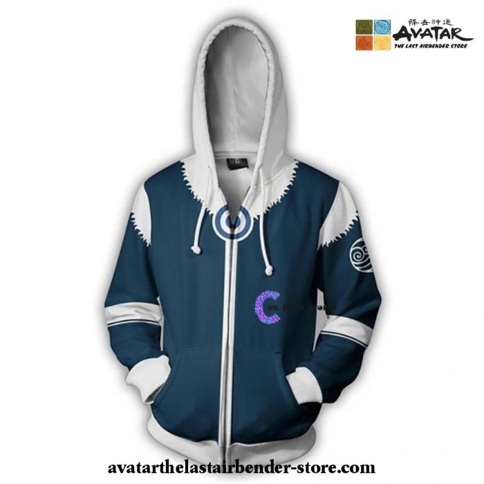 Avatar The Last Airbender Water Nation Zip Up Cosplay Costume Hoodie Avatar The Last 