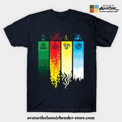 Element Symbols Avatar The Last Airbender T-Shirt Black / S