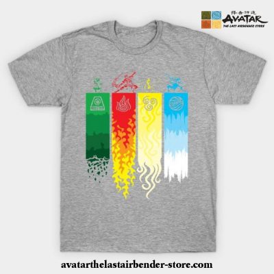 Element Symbols Avatar The Last Airbender T-Shirt Gray / S