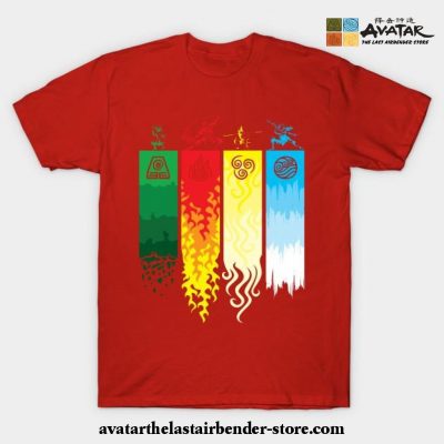 Element Symbols Avatar The Last Airbender T-Shirt Red / S