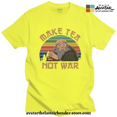 Funny Avatar The Last Airbender T-Shirt - Iroh Make Tea Not War Yellow / L