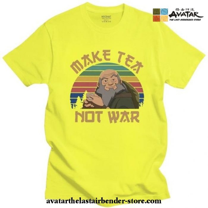 Funny Avatar The Last Airbender T-Shirt - Iroh Make Tea Not War Yellow / L