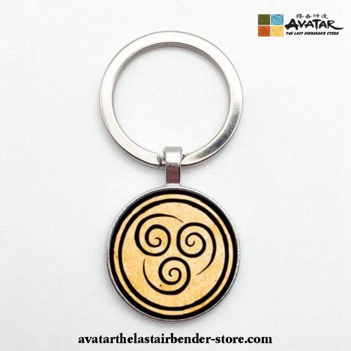 New Avatar The Last Airbender Keychain Pendant Double Side Glass Dome Air Nation / Silver
