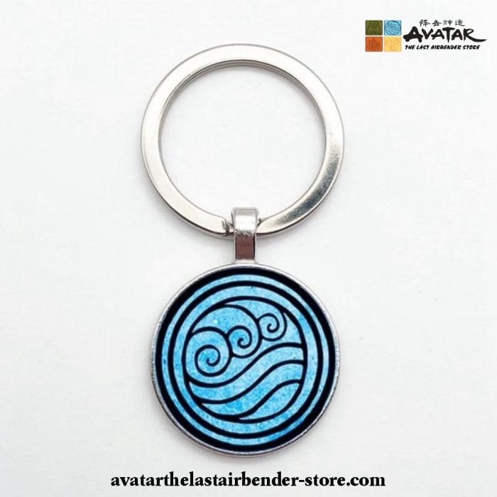 New Avatar The Last Airbender Keychain Pendant Double Side Glass Dome Water Nation / Bronze