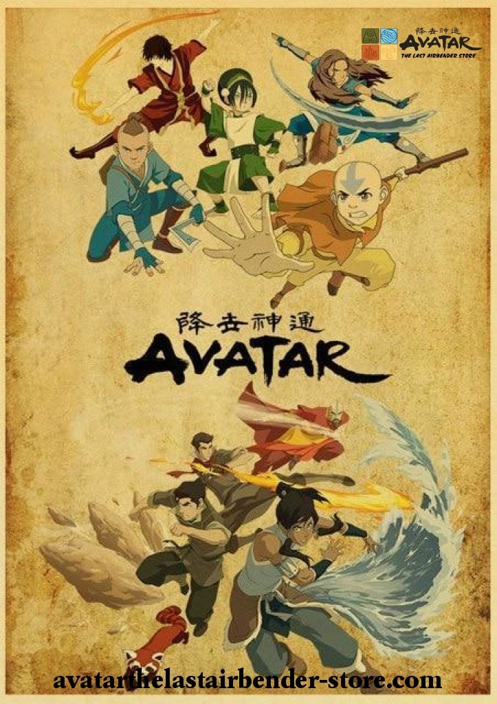 New Avatar The Last Airbender Vintage Kraft Paper Poster  Avatar The Last  Airbender Store