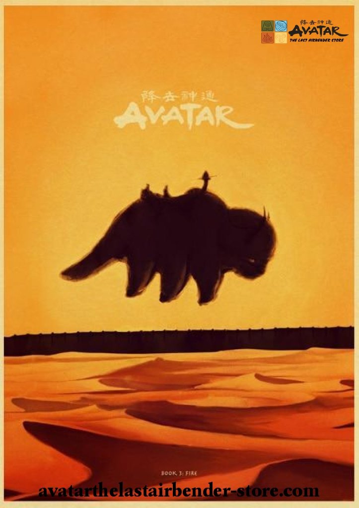 New Style Appa Fly Vintage Kraft Paper Poster Avatar The Last Airbender Store 7157