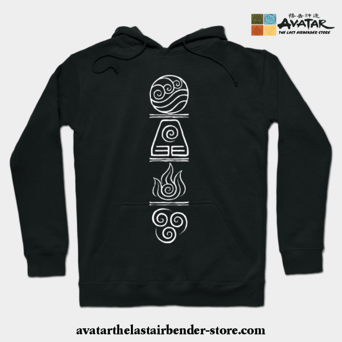 The Four Elements Hoodie Black / S