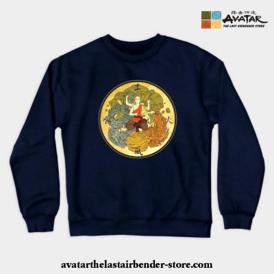 The Powerful Of Aang Crewneck Sweatshirt Navy Blue / S