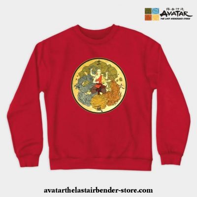 The Powerful Of Aang Crewneck Sweatshirt Red / S
