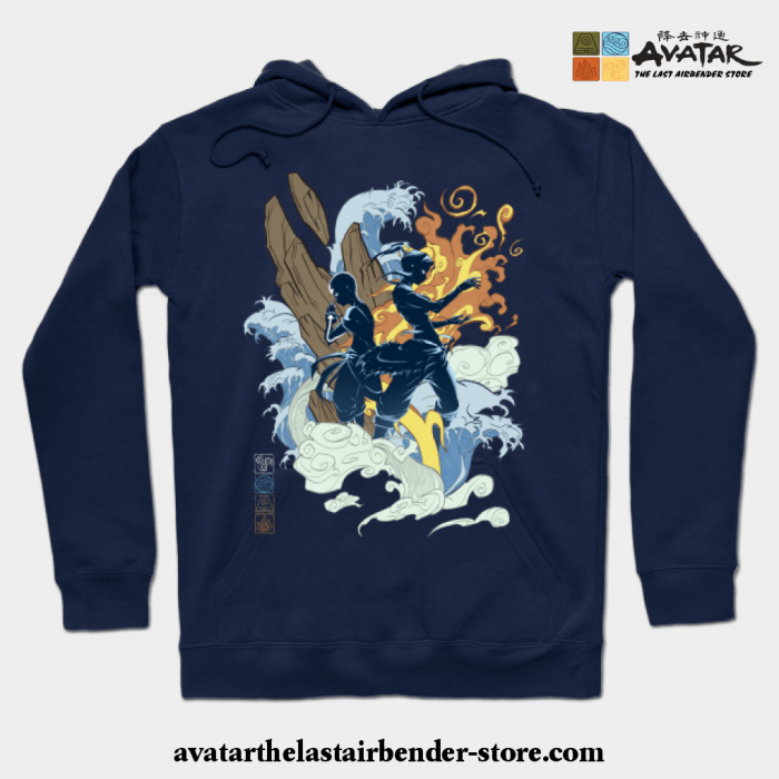 The Two Avatars Hoodie Navy Blue / S