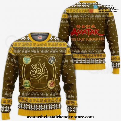 Avatar Airbender Ugly Christmas Sweater Symbols Anime Xmas Gift VA11 Sweater / S Official Death Note Merch