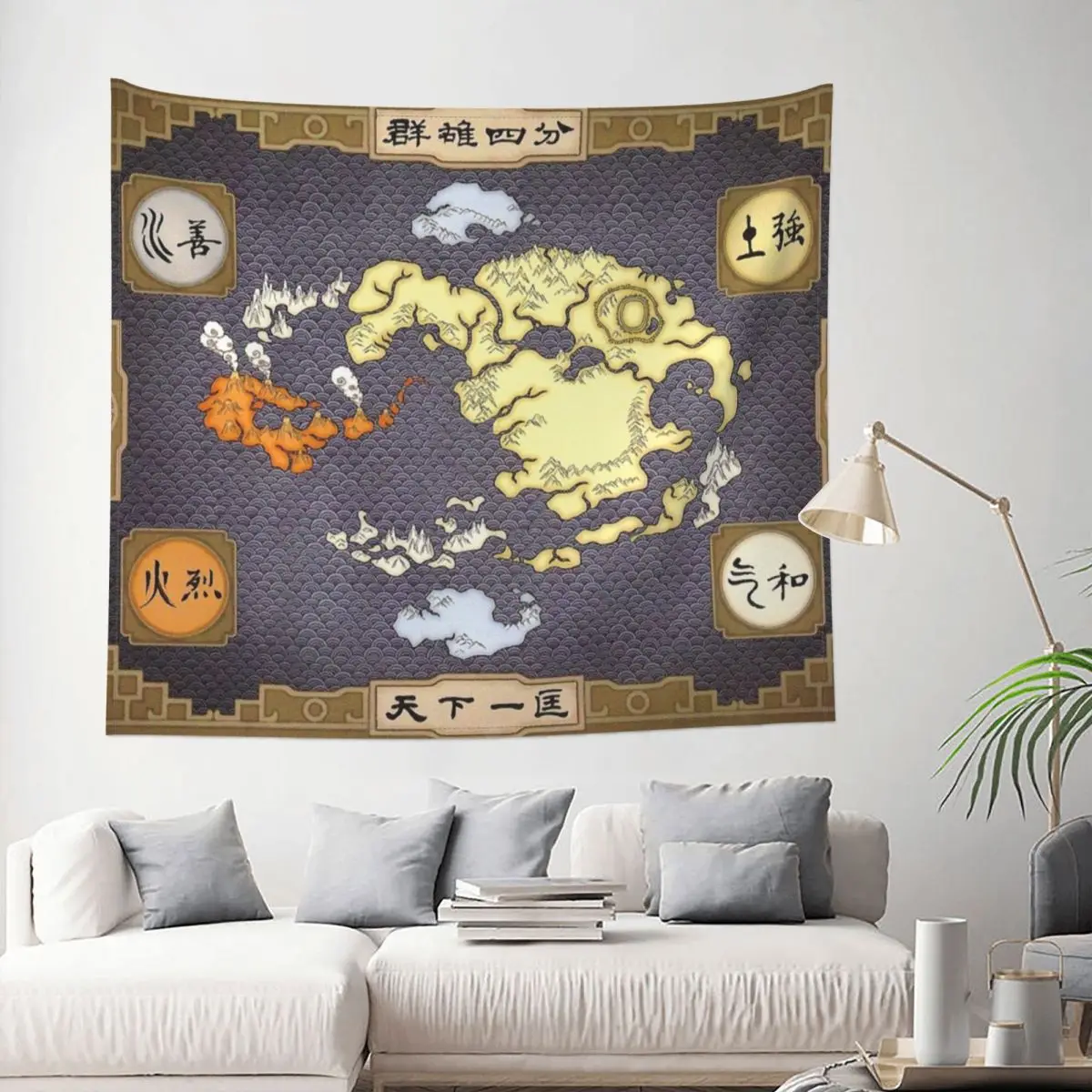 Avatar The Last Airbender Map Tapestry Hippie Polyester Wall Hanging Decoration for Bedroom Table Cover Witchcraft - Avatar The Last Airbender Store
