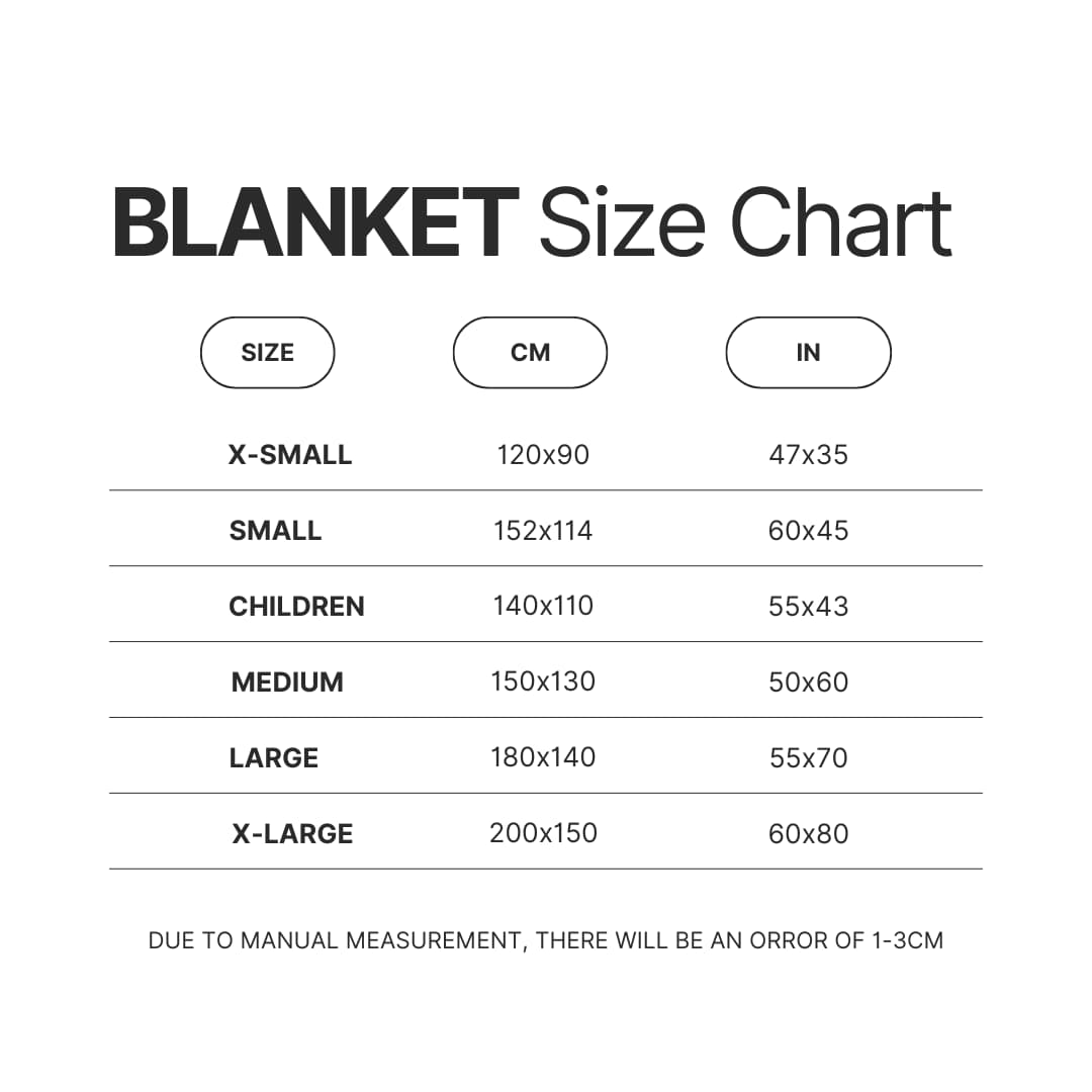 Blanket Size Chart - Avatar The Last Airbender Store
