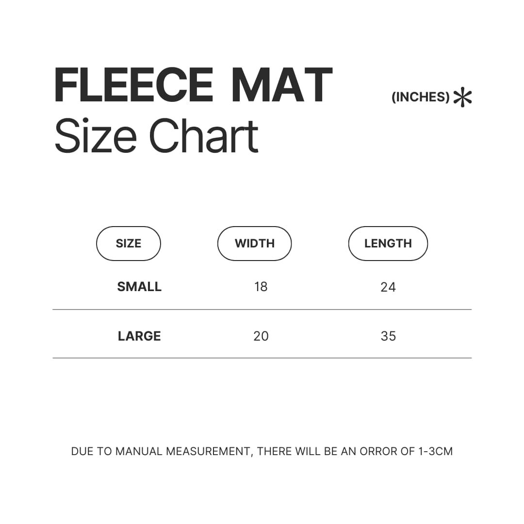 Fleece Mat Size Chart - Avatar The Last Airbender Store