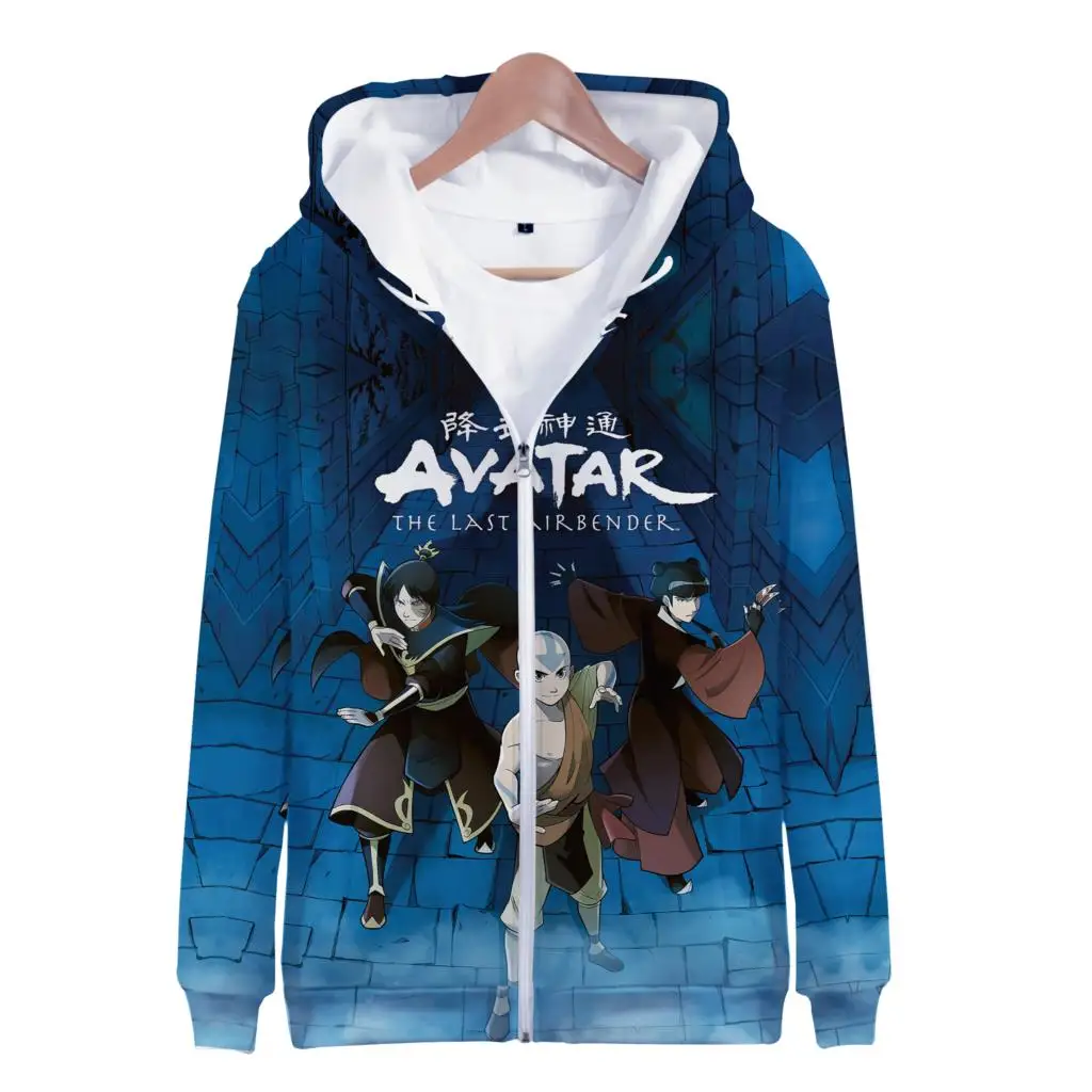 Hoodies Anime Avatar The Last Airbender 3D Print Zipper Sweatshirts Boy Girl Sweatshirts kids Fashion Long 2 - Avatar The Last Airbender Store