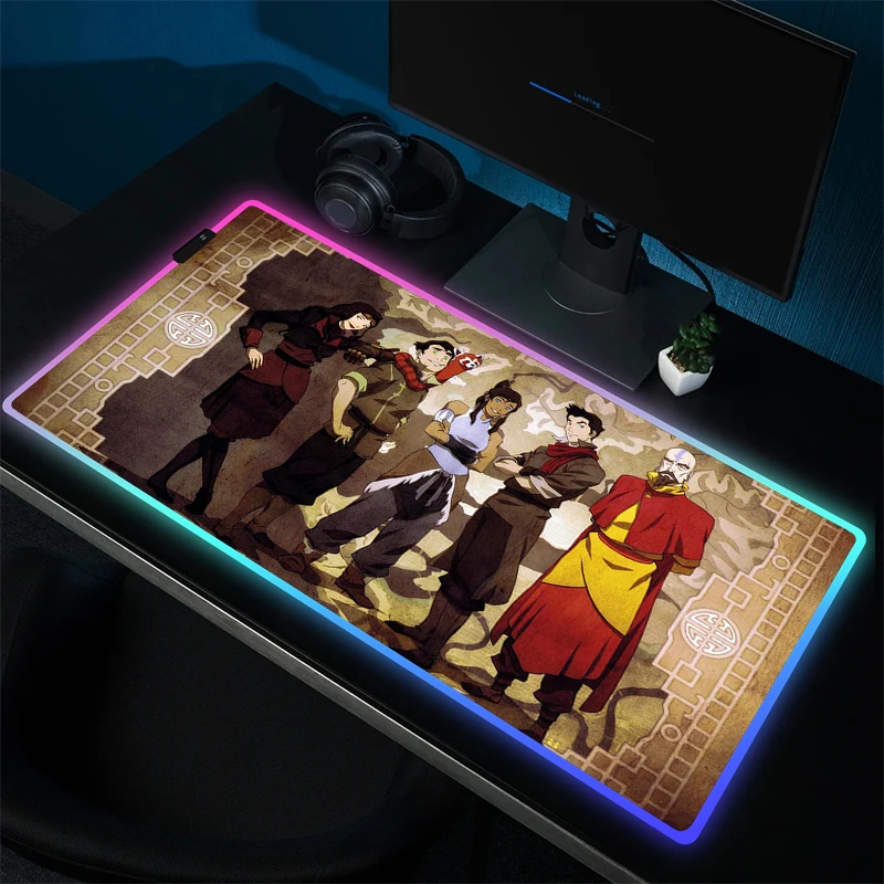 RGB Large Mousepad XXL Gamer HD Print Keyboard Mouse Mat Anime Avatar The Last Airbender Gaming 17 - Avatar The Last Airbender Store