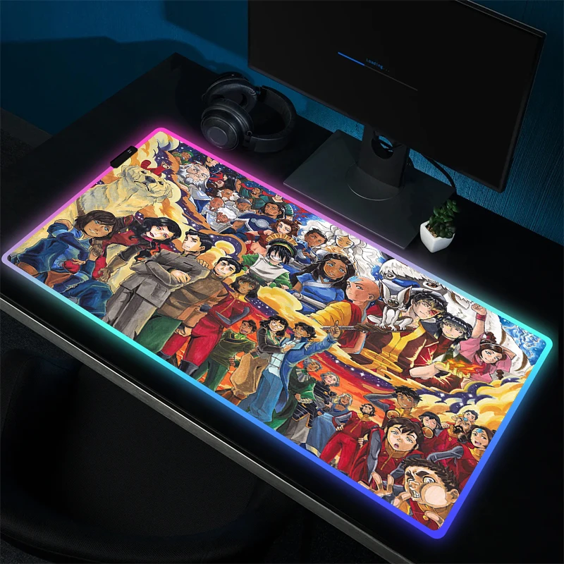 RGB Large Mousepad XXL Gamer HD Print Keyboard Mouse Mat Anime Avatar The Last Airbender Gaming 9 - Avatar The Last Airbender Store