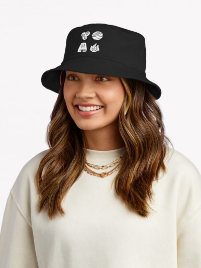 Avatar: The Last Airbender, Four Elements - White Bucket Hat Official Avatar The Last Airbender Merch