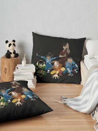 Avatar The Last Airbender Group Throw Pillow Official Avatar The Last Airbender Merch
