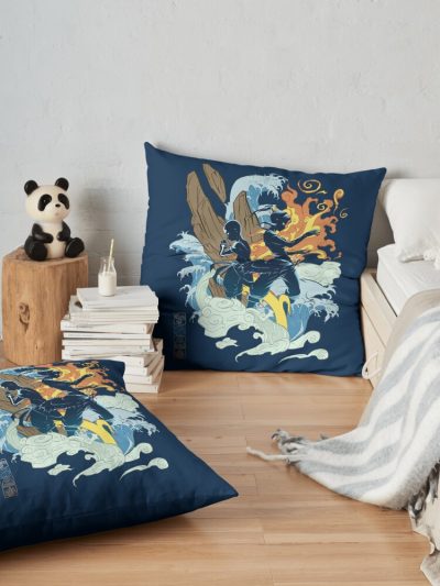 Two Avatars Throw Pillow Official Avatar The Last Airbender Merch