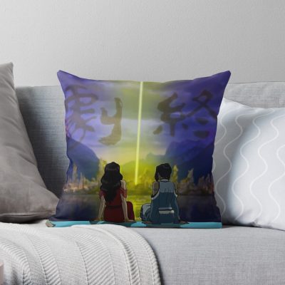 Korrasami With End Credits Throw Pillow Official Avatar The Last Airbender Merch