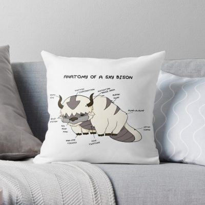 Anatomy Of A Sky Bison Throw Pillow Official Avatar The Last Airbender Merch
