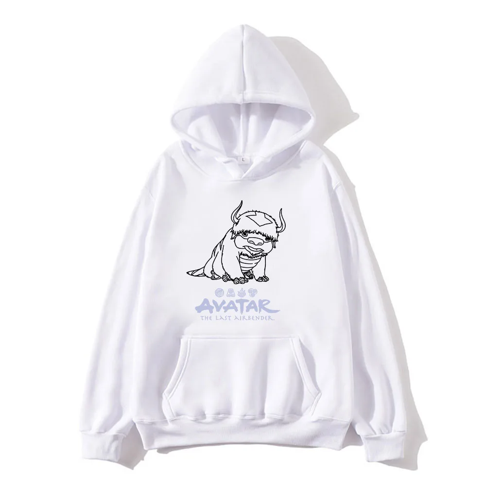 Avatar The Last Airbender Appa Sweatshirt Casual Cartoon Print with Hooded Clothes Men women Long sleeved - Avatar The Last Airbender Store